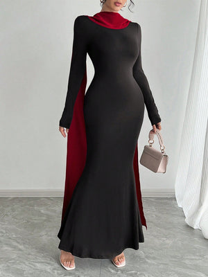 Women's Elegant Sexy Open Back Pearl Embellished Slim Fit Dress - Negative Apparel