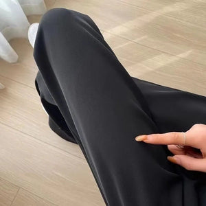 Women’s High - Waist Nine - Point Straight Pants – Sweet & Fresh Street Hipster Style | Summer 2025 Button Accent - Negative Apparel