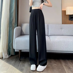 Women’s High - Waist Straight - Leg Dress Pants | Yarn - Dyed Street Style Trousers - Negative Apparel