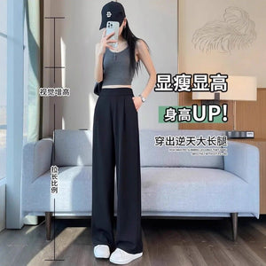 Women’s High - Waist Straight - Leg Dress Pants | Yarn - Dyed Street Style Trousers - Negative Apparel