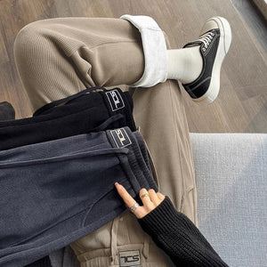 Women’s High - Waist Thick Casual Pants – Straight Korean Style, Autumn 2025 - Negative Apparel