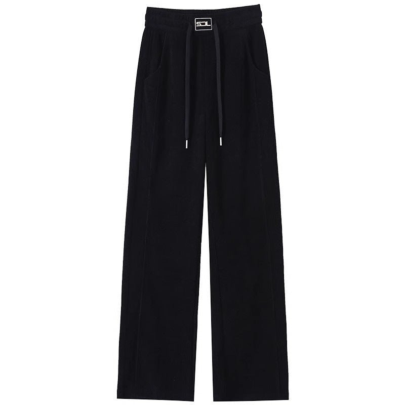 Women’s High - Waist Thick Casual Pants – Straight Korean Style, Autumn 2025 - Negative Apparel