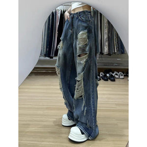 Women’s High - Waist Wide Leg Jeans – Ultra - Thin Summer Denim with Zipper & Washed Detail | Comfortable Urban Style - Negative Apparel