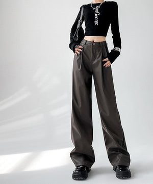 Women’s High - Waist Wide - Leg Pants – Japanese & Korean Loose Casual Trousers - Negative Apparel