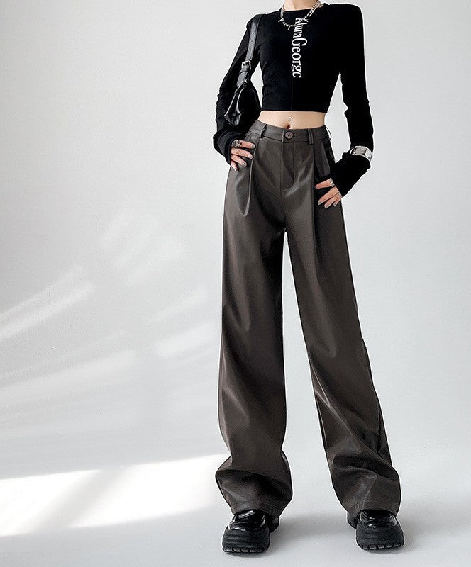 Women’s High - Waist Wide - Leg Pants – Japanese & Korean Loose Casual Trousers - Negative Apparel