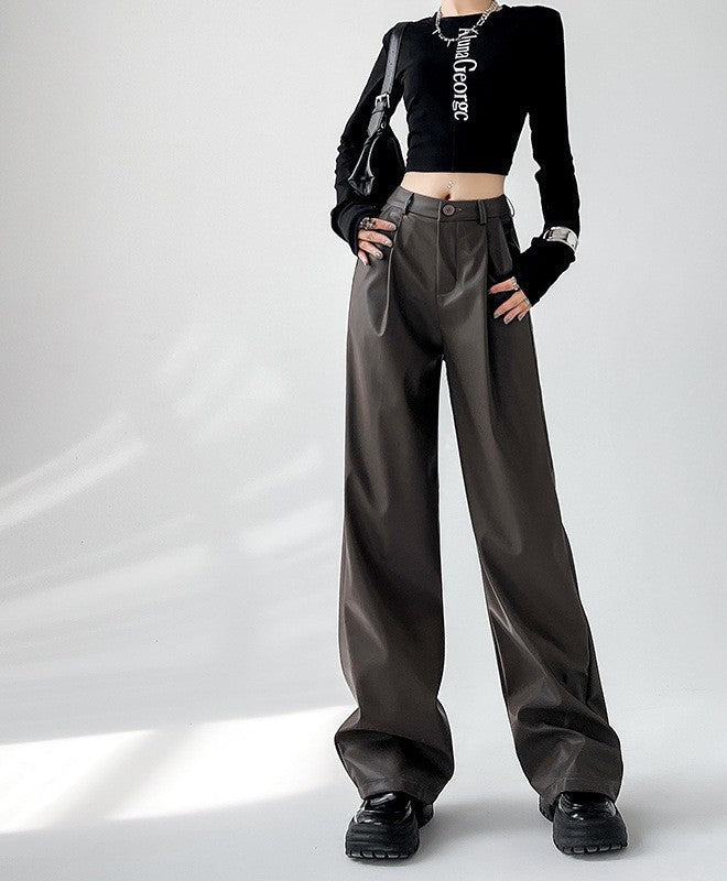 Women’s High - Waist Wide - Leg Pants – Japanese & Korean Loose Casual Trousers - Negative Apparel