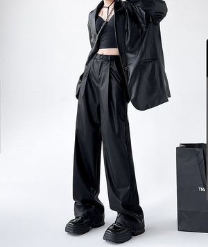 Women’s High - Waist Wide - Leg Pants – Japanese & Korean Loose Casual Trousers - Negative Apparel