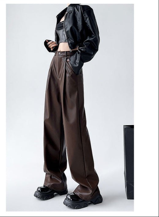 Women’s High - Waist Wide - Leg Pants – Japanese & Korean Loose Casual Trousers - Negative Apparel