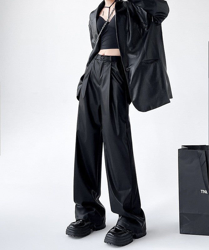 Women’s High - Waist Wide - Leg Pants – Japanese & Korean Loose Casual Trousers - Negative Apparel