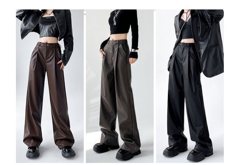 Women’s High - Waist Wide - Leg Pants – Japanese & Korean Loose Casual Trousers - Negative Apparel