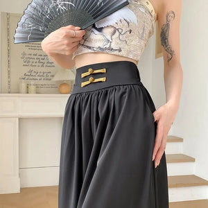 Women’s High - Waist Wide Leg Suit Pants – Sweet & Fresh Street Hipster Style | Summer 2025 Bow Accent - Negative Apparel