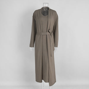 Women’s Knit Two - Piece Skirt Set | Solid Color Casual Suit | Autumn 2025 Collection - Negative Apparel