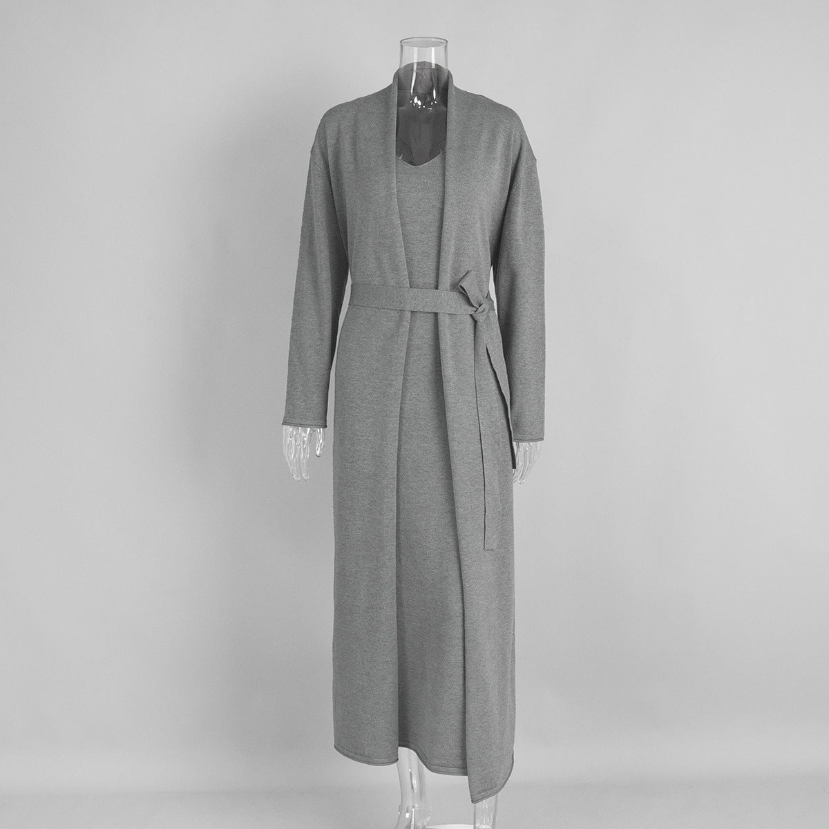 Women’s Knit Two - Piece Skirt Set | Solid Color Casual Suit | Autumn 2025 Collection - Negative Apparel