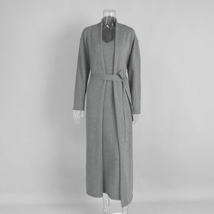 Women’s Knit Two - Piece Skirt Set | Solid Color Casual Suit | Autumn 2025 Collection - Negative Apparel