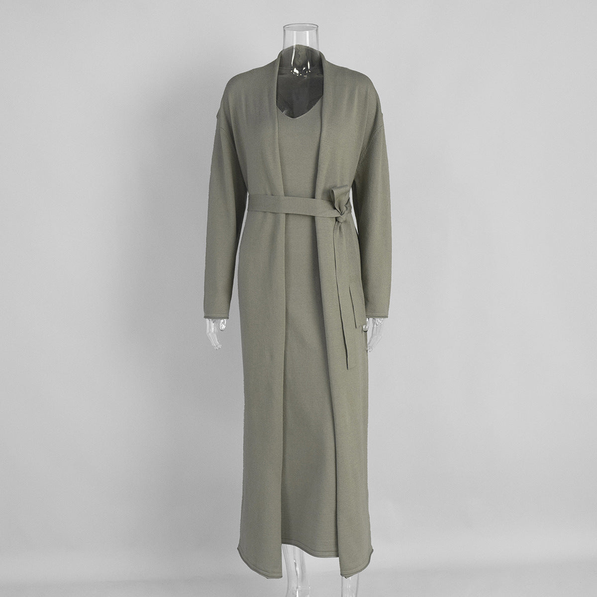 Women’s Knit Two - Piece Skirt Set | Solid Color Casual Suit | Autumn 2025 Collection - Negative Apparel