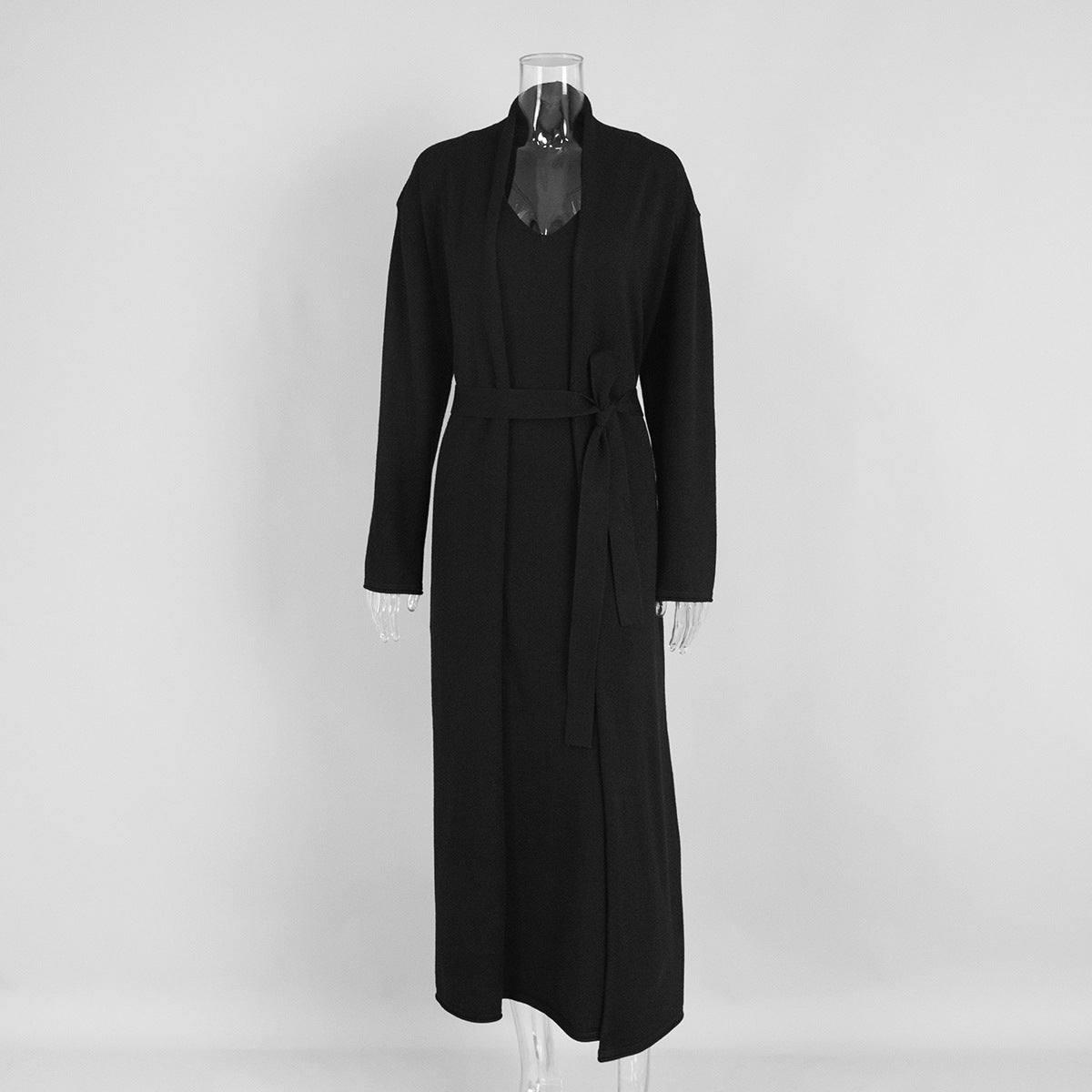 Women’s Knit Two - Piece Skirt Set | Solid Color Casual Suit | Autumn 2025 Collection - Negative Apparel