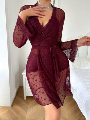 Women's Lace Mesh Pyjama Set - Negative Apparel