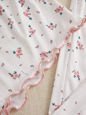 Women's Lace Trim Cami Top And Floral Print Shorts & Long Pants Pajama Set - Negative Apparel