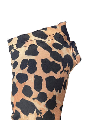Women's leopard print tights fingerless bodysuit tops long - sleeved zipper bottoming bodysuit - Negative Apparel