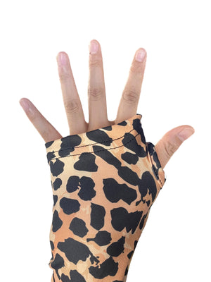 Women's leopard print tights fingerless bodysuit tops long - sleeved zipper bottoming bodysuit - Negative Apparel