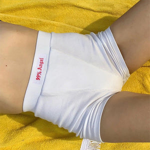 Women's letter patch design high waist cycling shorts - Negative Apparel