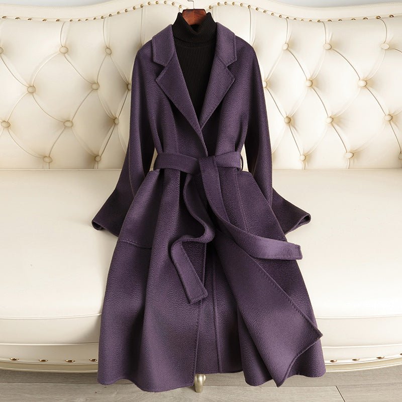 Women’s Long Wool Coat – Handmade Belted British Style Overcoat | 100% Wool Autumn 2025 Collection - Negative Apparel