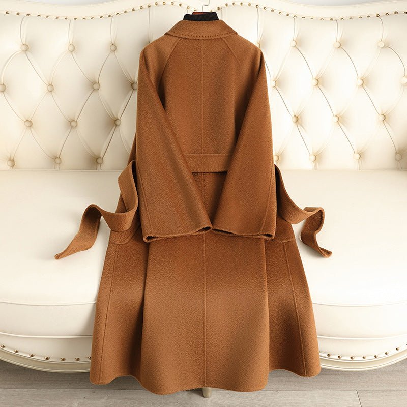 Women’s Long Wool Coat – Handmade Belted British Style Overcoat | 100% Wool Autumn 2025 Collection - Negative Apparel