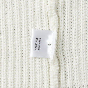 Women’s Loose Knit Sweater | Lantern Sleeve Pullover | Acrylic Cotton Korean Casual Top | Thick Round Neck Sweater Summer 2025 - Negative Apparel