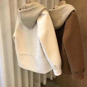 Women’s Loose Polo Collar Wool Jacket – Thick Medium - Long Korean Style, Autumn 2025 Collection - Negative Apparel