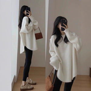 Women’s Loose Pullover Sweater – Japanese & Korean Casual Style, Autumn 2025 - Negative Apparel