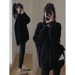 Women’s Loose Pullover Sweater – Japanese & Korean Casual Style, Autumn 2025 - Negative Apparel