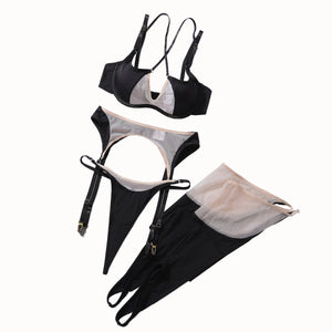 Women’s Mesh Role - Play Costume Set – Cute Girl Witch Bunny Prom Queen Outfit - Negative Apparel