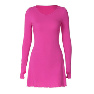 Women's new fashion simple solid color back strap waist dress - Negative Apparel