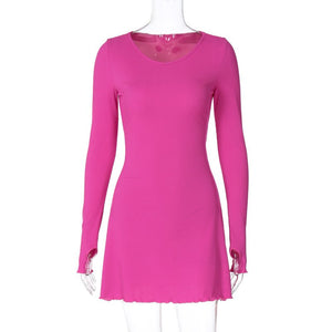 Women's new fashion simple solid color back strap waist dress - Negative Apparel