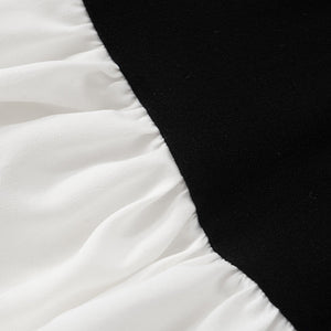 Women's new style one - shoulder off - shoulder long - sleeved splicing flower bud skirt dress - Negative Apparel