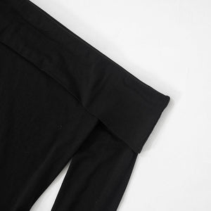 Women's new style one - shoulder off - shoulder long - sleeved splicing flower bud skirt dress - Negative Apparel