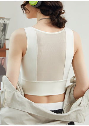 Women’s Nylon Mesh Pullover Top – High Elastic Short - Length Gauze Shirt for Spring 2025, Japanese & Korean Casual Style - Negative Apparel