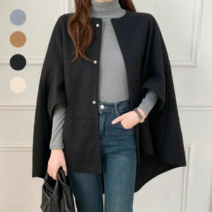 Women’s Plaid Wool Jacket – Long Thick Winter Coat | Elegant Commuter Style Outerwear - Negative Apparel