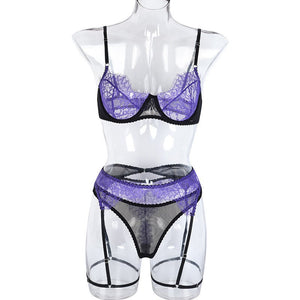 Women’s Purple Lace Role - Playing Costume – Cute Girl | Autumn 2025 Three - Point Outfit - Negative Apparel