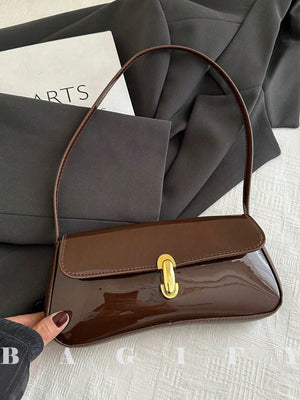 Women's Retro Faux Leather Flap Underarm Shoulder Bag, Suitable For Dates, Outings, Parties And Other Occasions FD - Negative Apparel