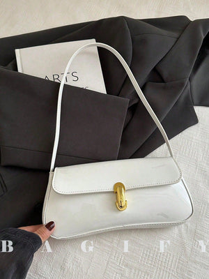 Women's Retro Faux Leather Flap Underarm Shoulder Bag, Suitable For Dates, Outings, Parties And Other Occasions FD - Negative Apparel