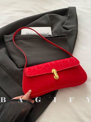 Women's Retro Faux Leather Flap Underarm Shoulder Bag, Suitable For Dates, Outings, Parties And Other Occasions FD - Negative Apparel