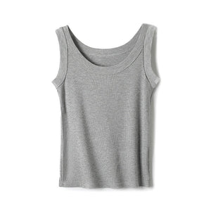 Women’s Ribbed Suspender Vest – Slim - Fit Sleeveless Knit Tank Top, Summer Elastic Base Layer Camisole - Negative Apparel