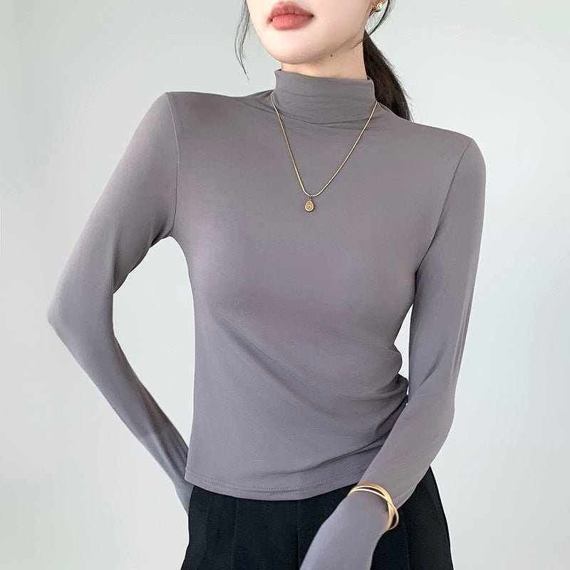 Women’s Semi - Turtleneck Mask Top – Slim Fit Warm Inner & Outer Wear - Negative Apparel