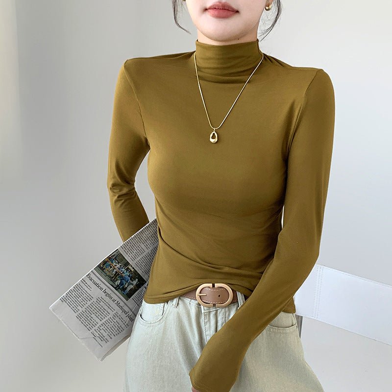 Women’s Semi - Turtleneck Mask Top – Slim Fit Warm Inner & Outer Wear - Negative Apparel