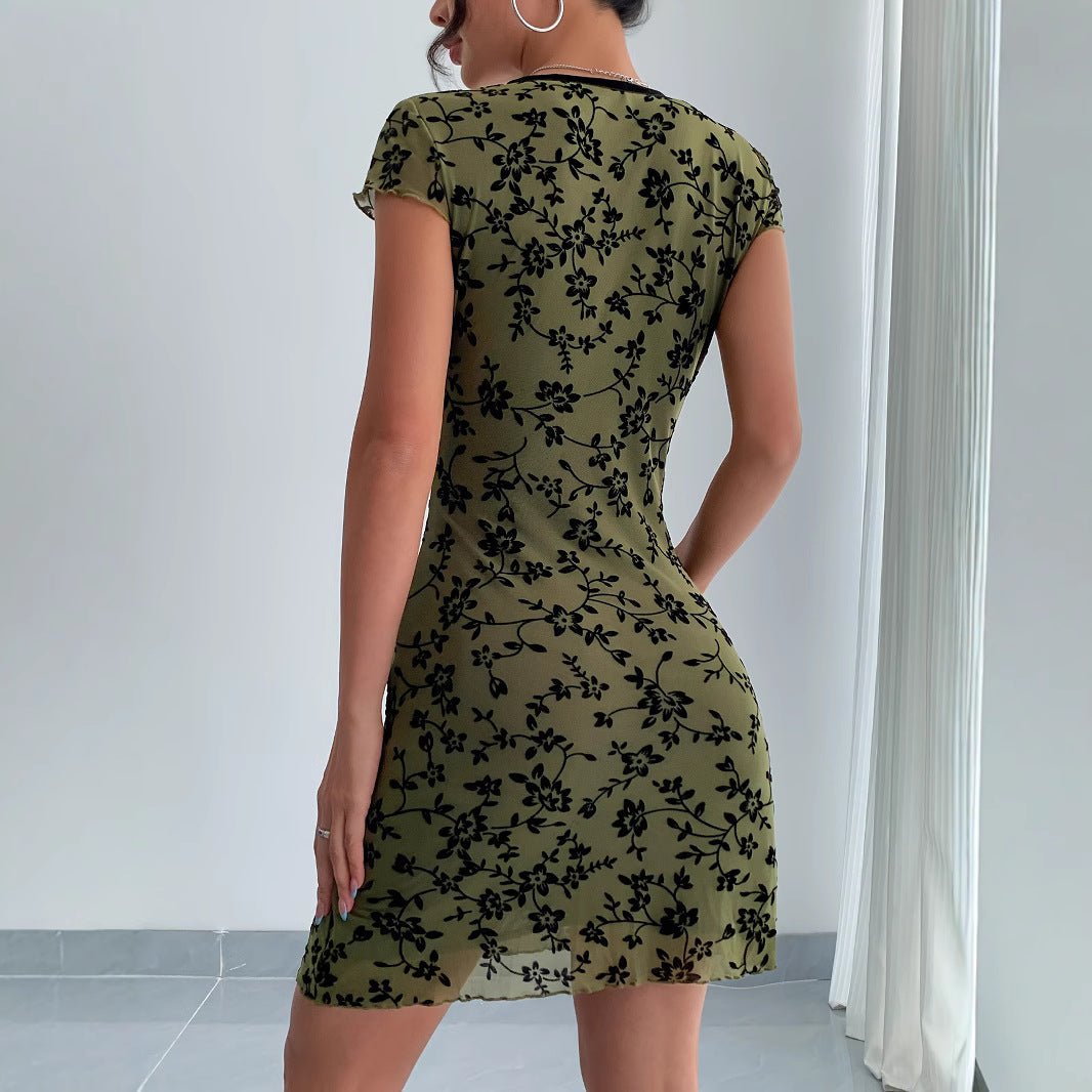Women's sexy floral V - color A - shaped skirt - Negative Apparel