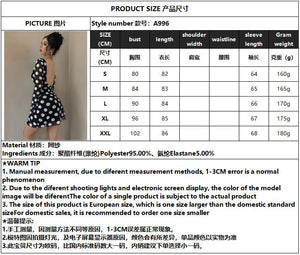 Women's sexy polka dot halter mesh horn sleeve mini dress - Negative Apparel