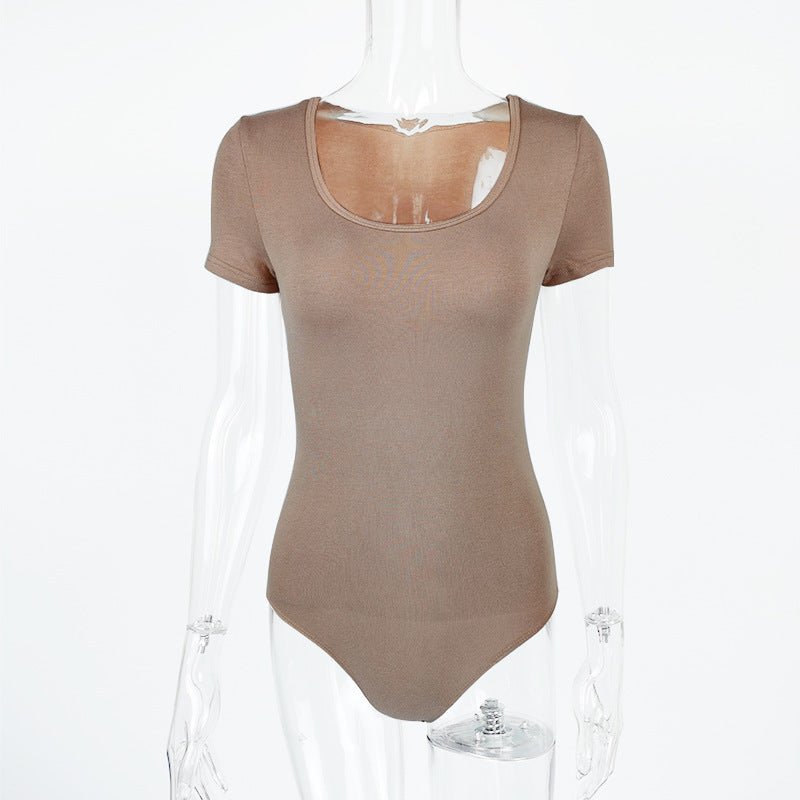 Women’s Sexy Slim Fit Short Sleeve Top – Cotton Spandex Pullover FD - Negative Apparel