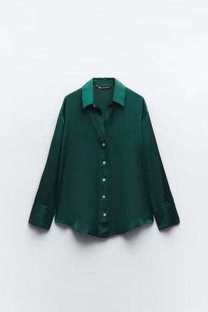 Women's Silk Satin Shirt - 20 Colors - Negative Apparel