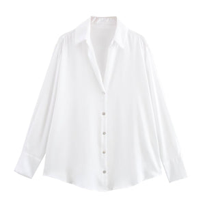 Women's Silk Satin Shirt - 20 Colors - Negative Apparel